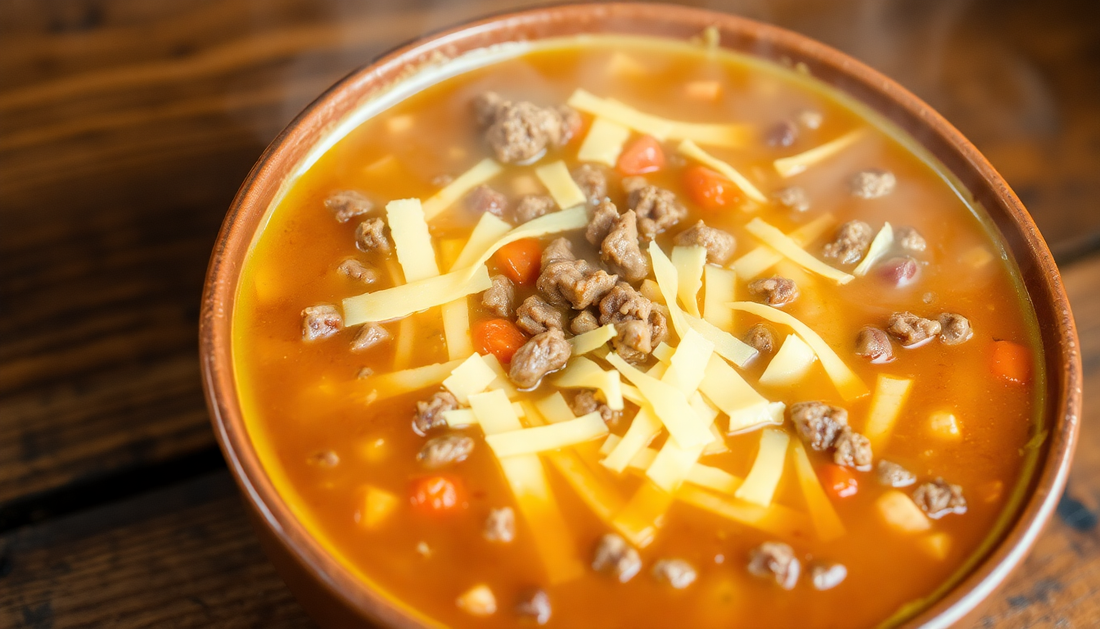 Creamy Keto Cheeseburger Soup
