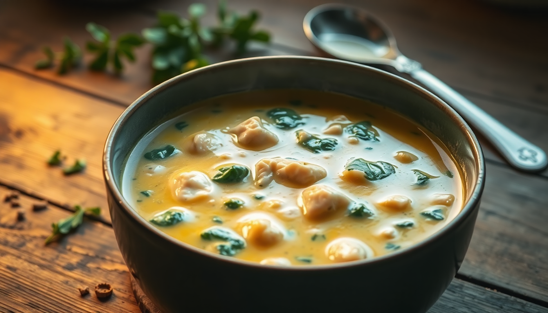 Creamy Chicken & Spinach Keto Soup
